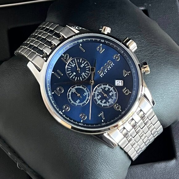 Hugo Boss Men’s Blue Navigator Chronograph Watch (HB1513498) NEW - Picture 4 of 12